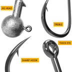 Jig Head Assortment – 30pcs, 1g to 28g Round Head Hooks for Soft Lures Nova Fishing & Outdoors