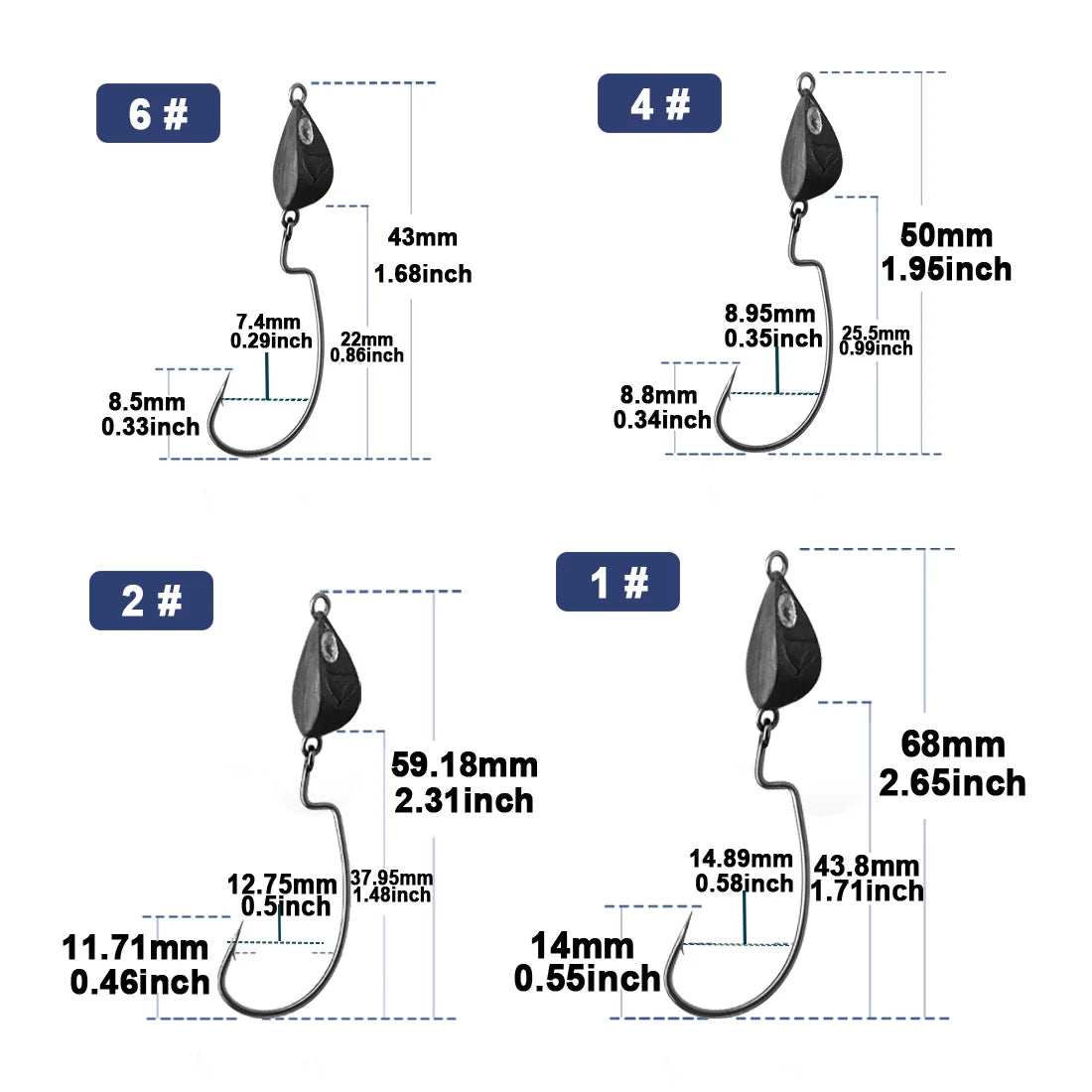 Nova EWG Jig Head Hooks – Weedless Wide Gap Offset Heads for Texas Rigs (10/20-Pack)