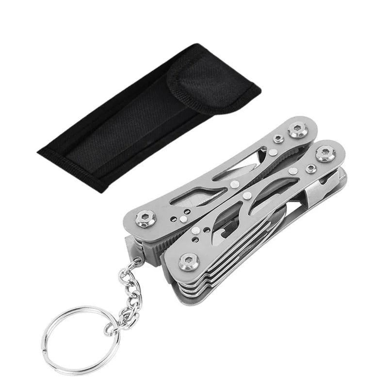 Folding Fishing Pliers – Stainless Steel Multi-Tool - Compact Folding Silver-with bag Nova Fishing & Outdoors