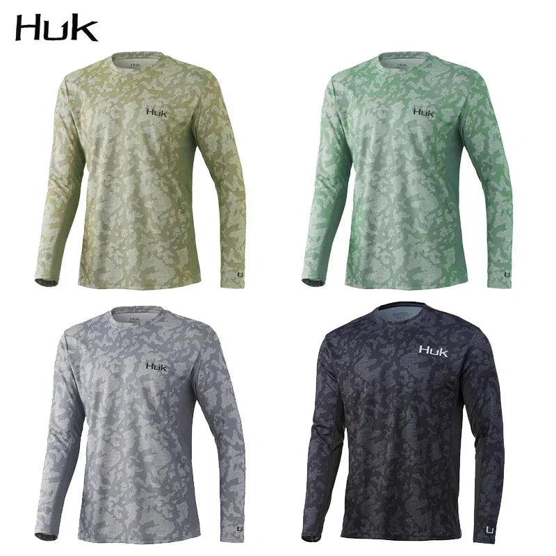 Nova UV Protection Fishing Shirt - Moisture Wicking Long Sleeve Sports Tee - Multi-Color Camo Performance Jersey