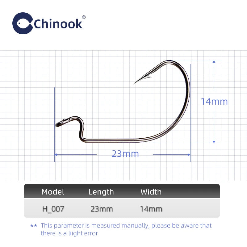 Nova Wide Gap Worm Hooks – Offset EWG Hooks for Bass & Soft Plastics, Carbon Steel (20-Pack)