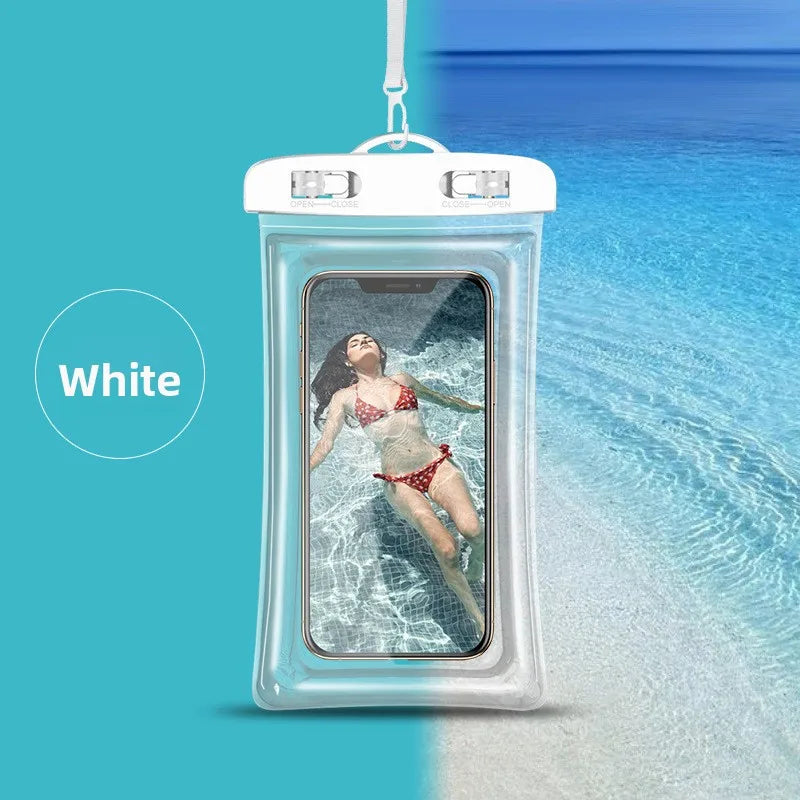 Floating Waterproof Phone Pouch with Touchscreen & Airbag WHITE Nova Fishing & Outdoors