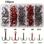 Nova Treble Hook Value Set – Strong Sharp Round Bend Lure Hooks, Saltwater & Freshwater (50/130pc)