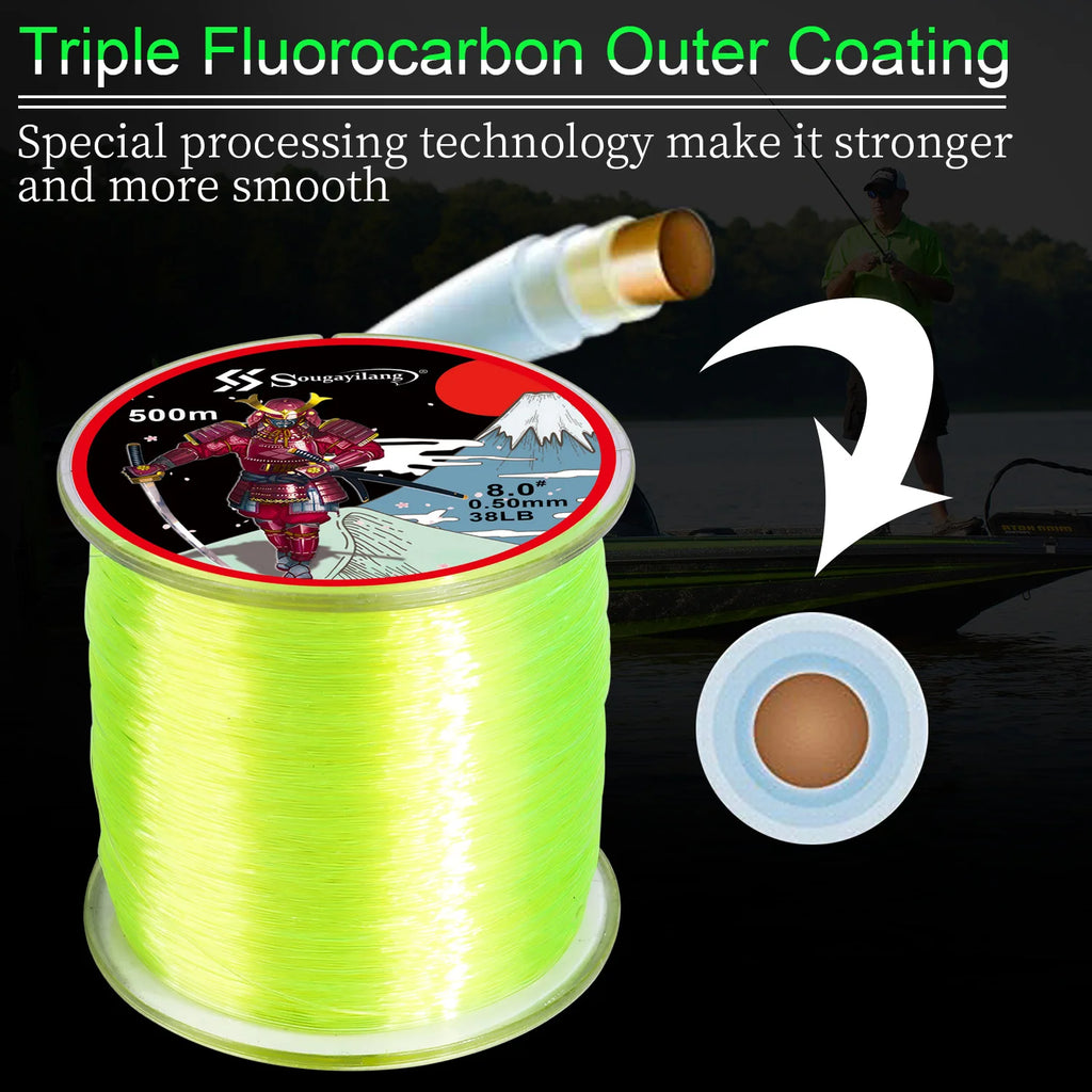 Nova 500M Japanese Nylon Fishing Line - Floating Monofilament for Bass & Topwater - High Strength Nova Fishing & Outdoors