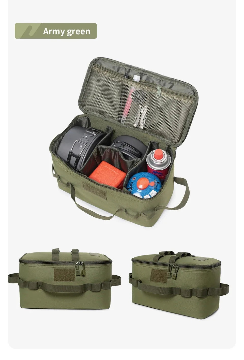 Camping Cook Kit Organizer – Compact Gear Storage Bag green Nova Fishing & Outdoors