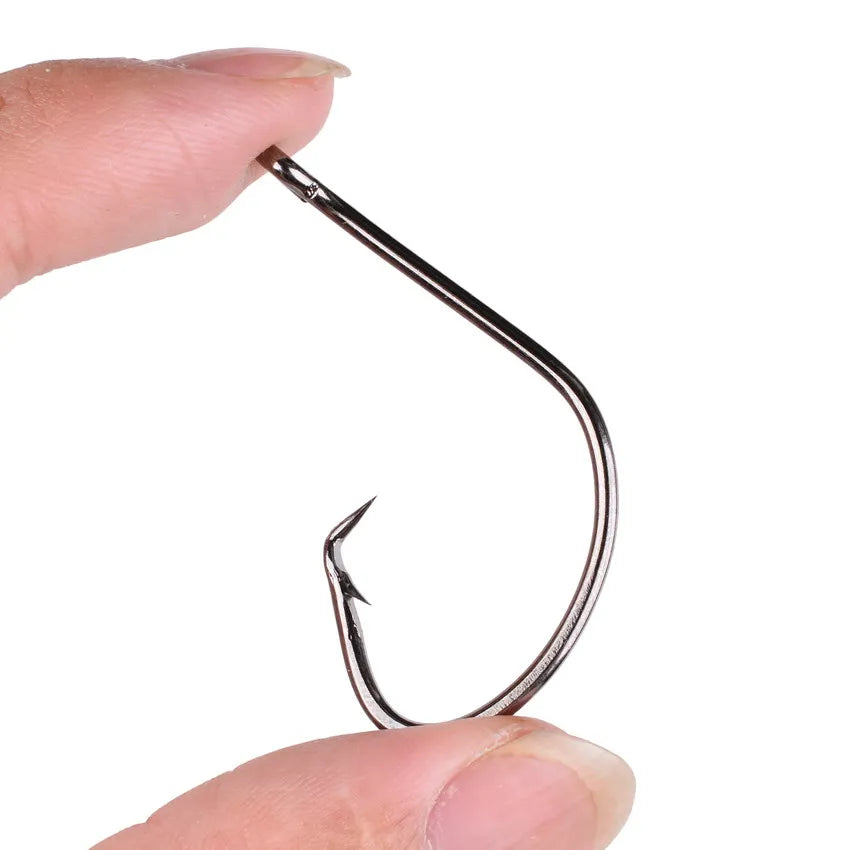 Nova Barbed Catfish Hooks – Circle Hook Assortment Box, Sizes 1/0–5/0, High Carbon Steel (50pc)