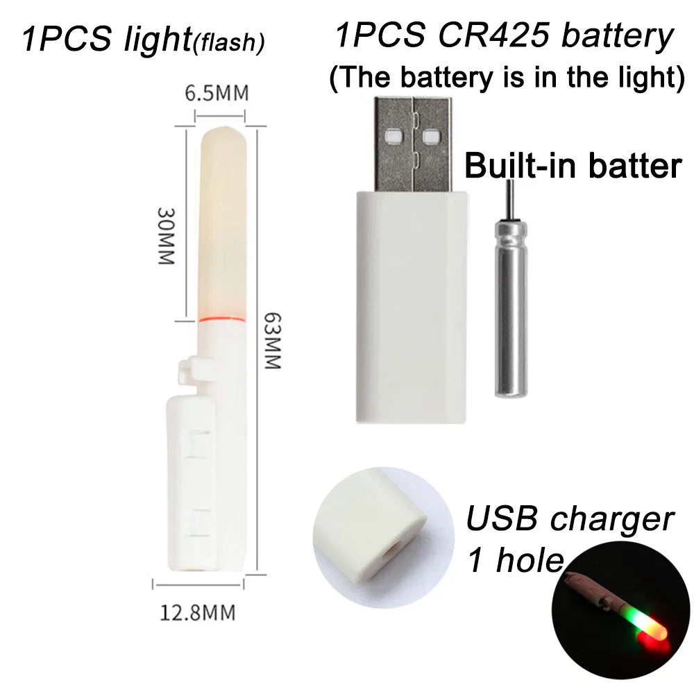 Nova Rechargeable Night Fishing Light – USB LED Rod Tip & Float Light, Waterproof 1 flash CR425 charge Nova Fishing & Outdoors