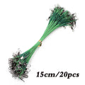 Anti-Bite Steel Fishing Wire Leaders with High-Speed Swivels Green-15 20pcs Nova Fishing & Outdoors