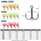 Nova Feathered Treble Hooks – 4X Strong Dressed Trebles for Topwater & Crankbaits (5/10-Pack)