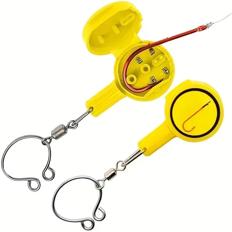 Nova Multifunctional Fishing Gadgets - 2-Pack Outdoor Fishing Line Knotter & Safe Hook Safe Guard Gea YELLOW Nova Fishing & Outdoors