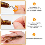 Nova Screw Lock Worm Hooks – Spring-Lock Offset Hooks for Soft Lures, Sizes 1-9/0 (10-Pack)