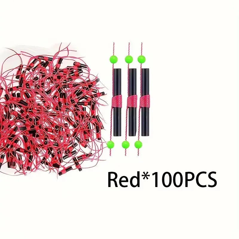 Nova Bobber Stops & Beads Kit – Slip Knot Stoppers for Float Fishing (50/100pc) red 100pcs Nova Fishing & Outdoors