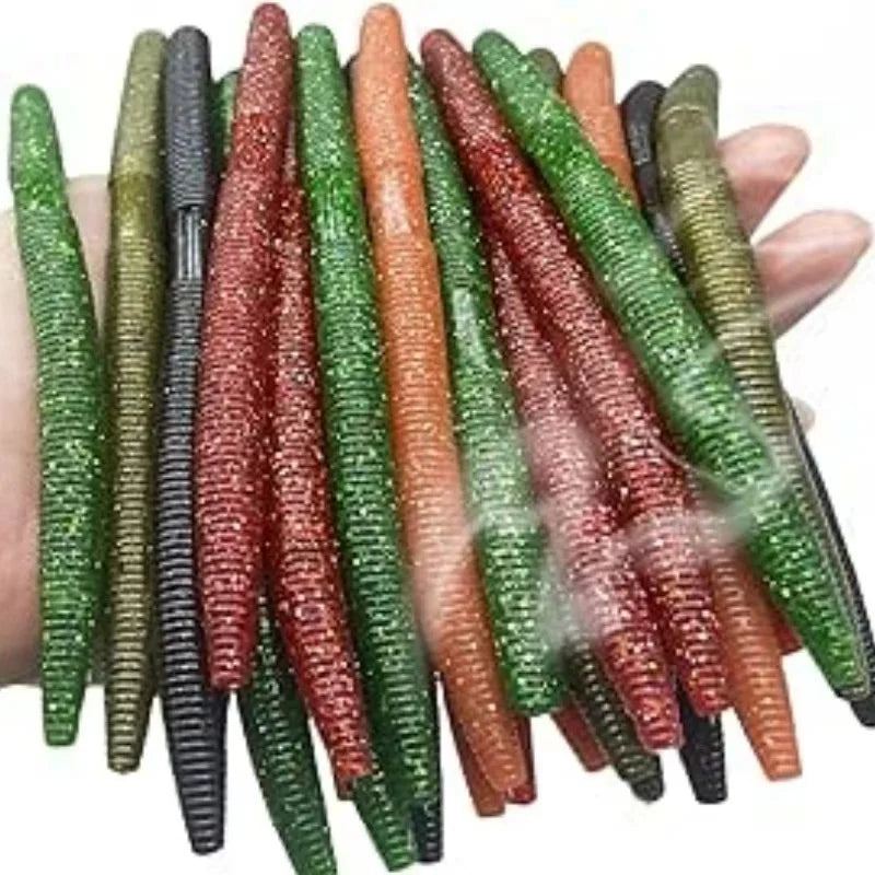 Nova Senko Worm Soft Bait 10cm 14cm Salt Scent Infused Realistic Noodle Lure - 20pcs