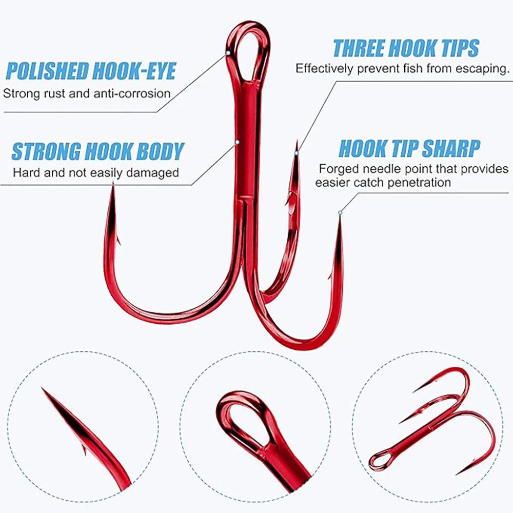 Nova Treble Hook Box – Barbed Carbon Steel Trebles for Lures & Sea Fishing (50pc)