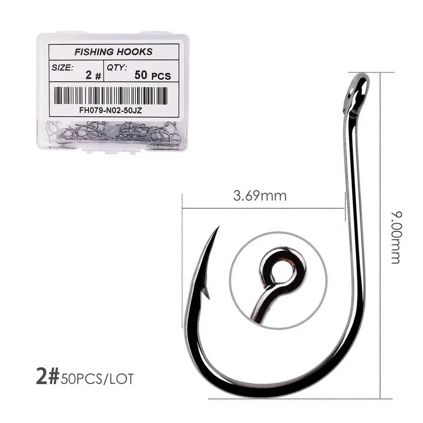 Nova Offset Circle Hooks – Sizes #1 to 5/0, Live Bait Fishing Hooks (20/50 Pack) Size 2 - 50pc Nova Fishing & Outdoors