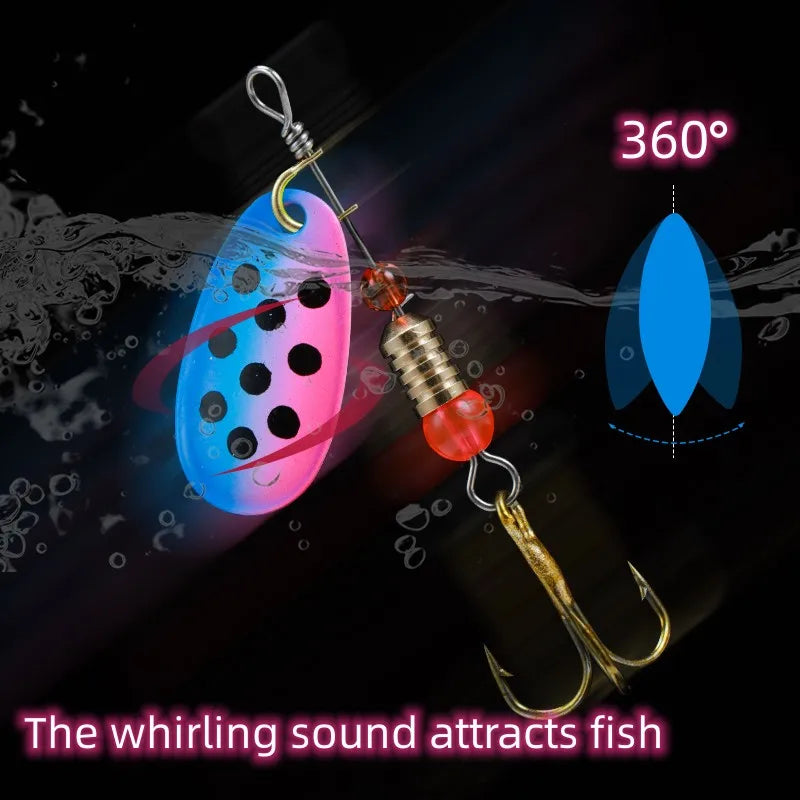 Nova Metal Spoon Spinner Fishing Lure Set - 16pcs Inline Waterdrop Crankbaits with Treble Hooks and Storage Case, Multi-Color