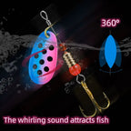 Nova Metal Spoon Spinner Fishing Lure Set - 16pcs Inline Waterdrop Crankbaits with Treble Hooks and Storage Case, Multi-Color