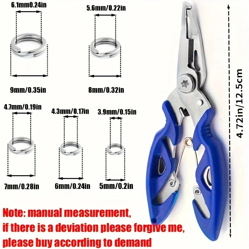 Nova Stainless Steel Split Rings – Heavy-Duty Lure Connectors with Pliers (100/200pc)