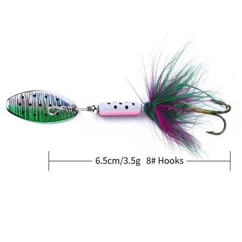 3.5g Metal VIB Blade Lure with Feather Tail & Sequins Nova Fishing & Outdoors