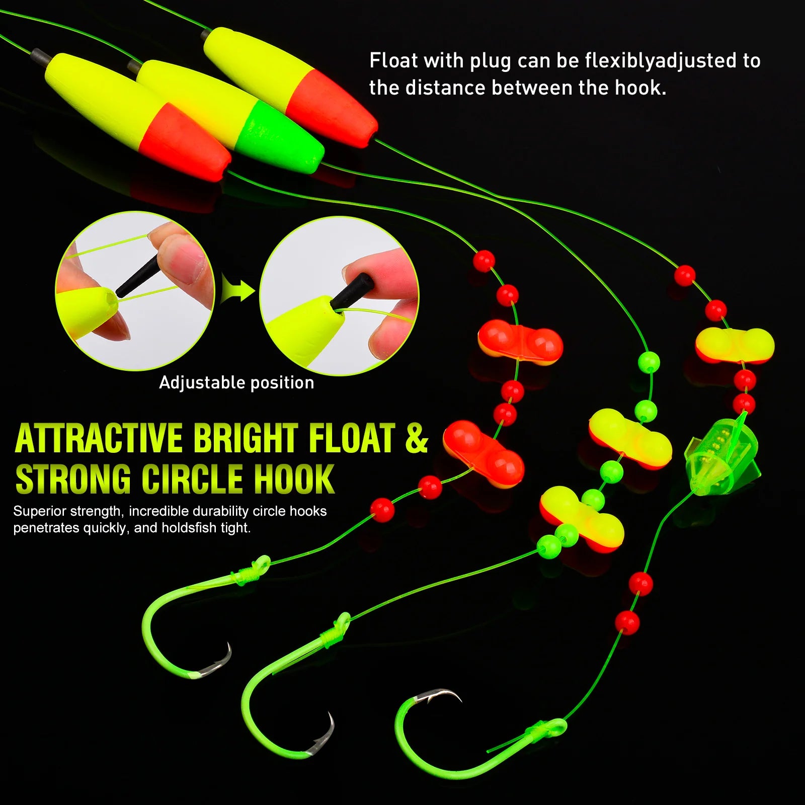Nova Catfish Float Rigs – Pre-Tied Rattle Rigs with 6/0-10/0 Circle Hooks (5-Pack)
