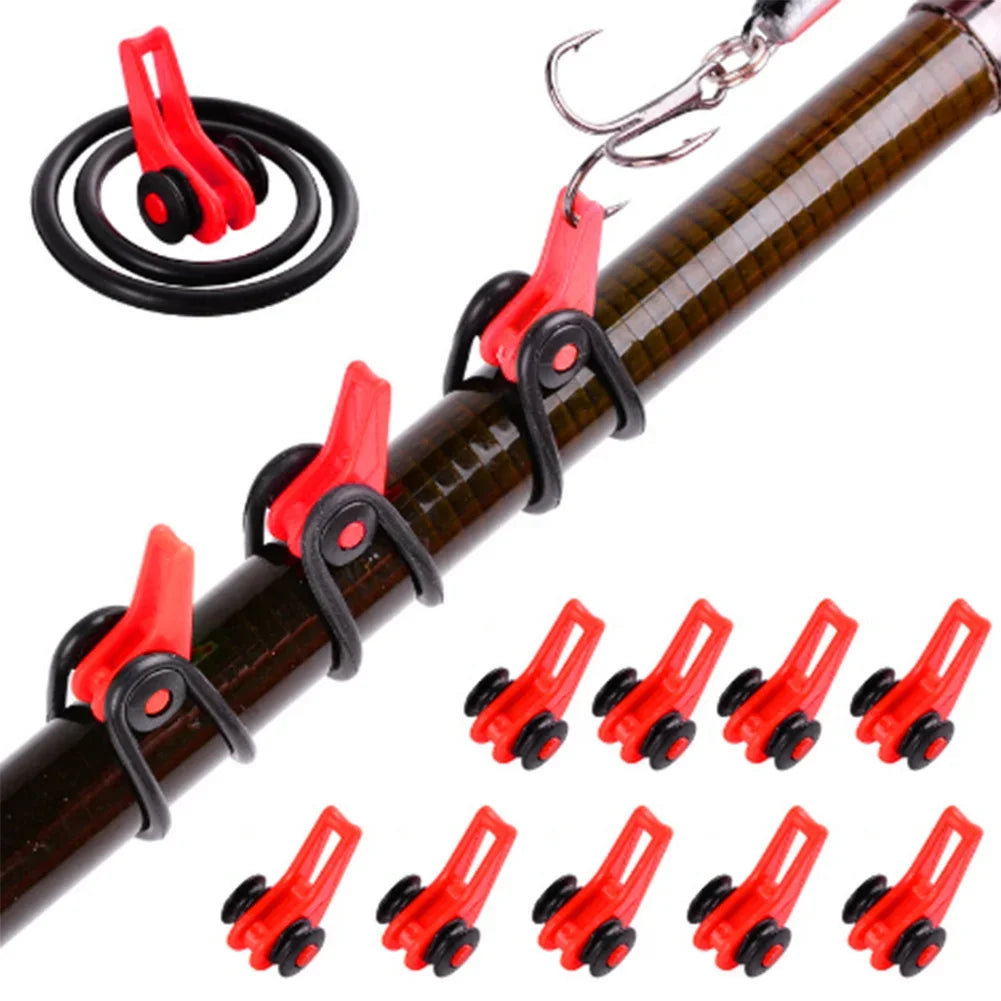 10-Piece Fishing Hook Keeper Set with Silicone Rings