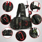 Nova Multi-Functional Fishing Tackle Backpack - Waterproof Sling Bag with Rod Holder & Gear Storage Nova Fishing & Outdoors