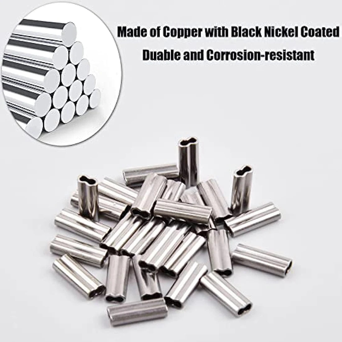 Nova Copper Crimp Sleeves – Double-Barrel Leader Crimps for Wire Rigs (200pc)
