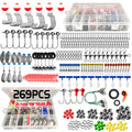 Nova 187/269Pcs Fishing Accessories Kit Set with Tackle Box Hooks Sinkers Swivels Gear Tackle Organizer