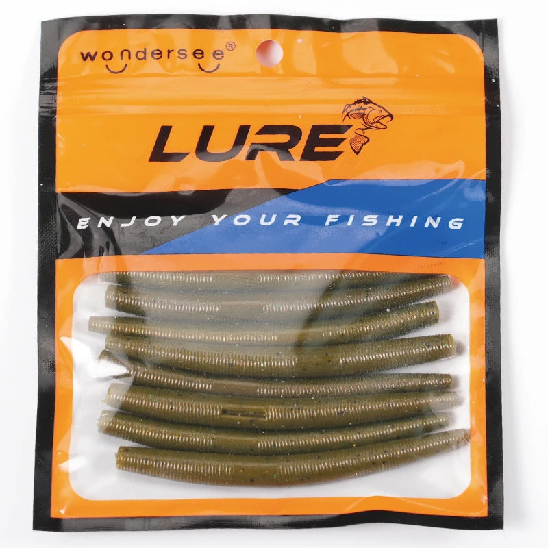 Nova Senko Worm Soft Bait 10cm 14cm Salt Scent Infused Realistic Noodle Lure - 20pcs