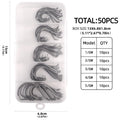 Nova Barbed Catfish Hooks – Circle Hook Assortment Box, Sizes 1/0–5/0, High Carbon Steel (50pc)