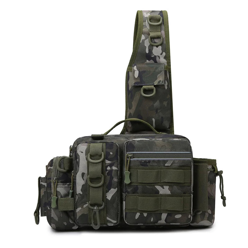 Nova Multi-Functional Fishing Tackle Backpack - Waterproof Sling Bag with Rod Holder & Gear Storage Green Camo Nova Fishing & Outdoors