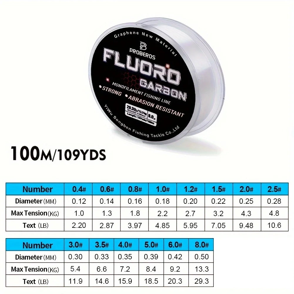 Nova 100M Fluorocarbon Sinking Leader Line – Invisible, Abrasion-Resistant Nova Fishing & Outdoors