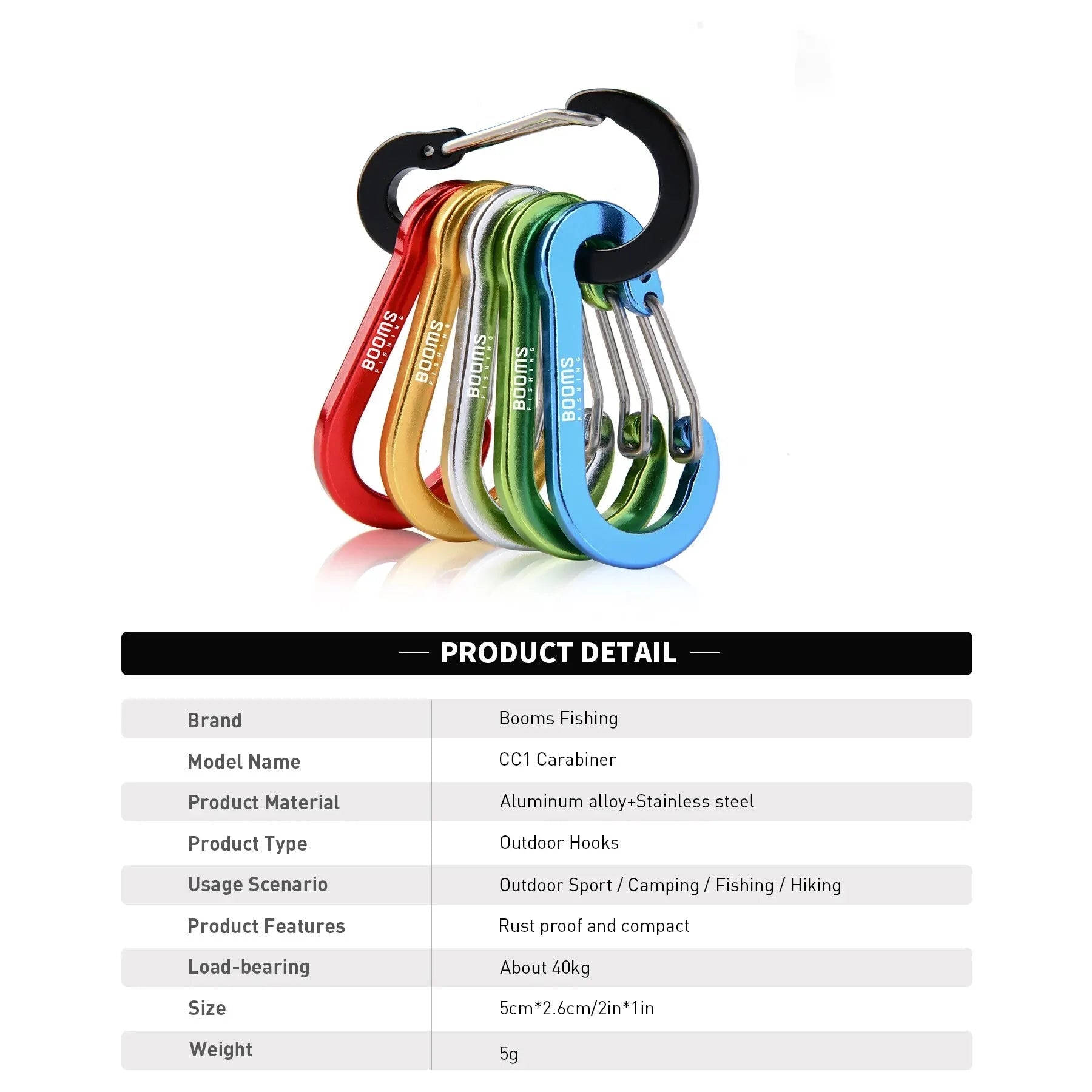 6-Piece Aluminum Carabiner Snap Clips – Secure Gear Connectors Nova Fishing & Outdoors