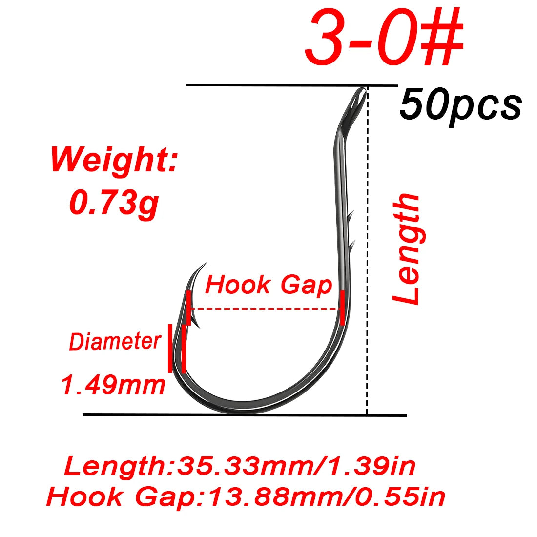 Nova Octopus Baitholder Hooks – 2X Sharp Barbed Beak Hooks, Closed Eye Saltwater (50pc) Size 3-0 50PCS Nova Fishing & Outdoors