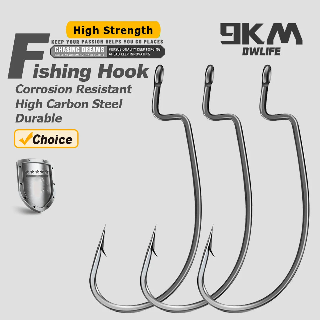 Nova EWG Worm Hooks – Wide Gap Offset Hooks for Texas Rig Bass, Sizes 1-5/0 (25-Pack)