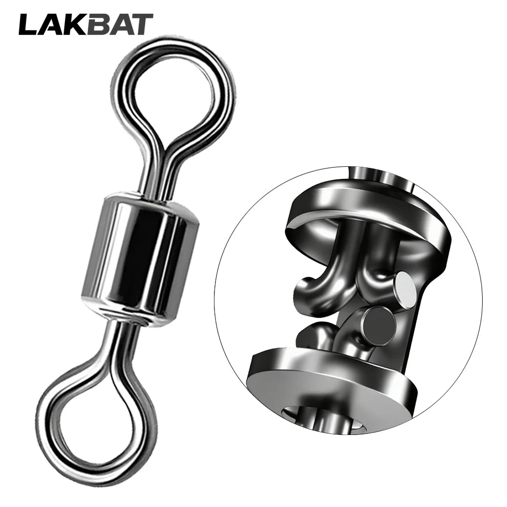 Nova Bearing Swivels – Bulk Stainless Steel Rolling Connectors, Saltwater (100pc)