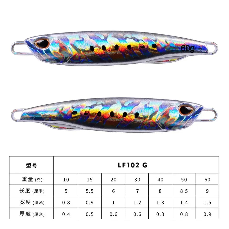 Baitcaster Practice Plug Set – 10-60g Metal Jigs for Casting Drills G (No Hook) Nova Fishing & Outdoors