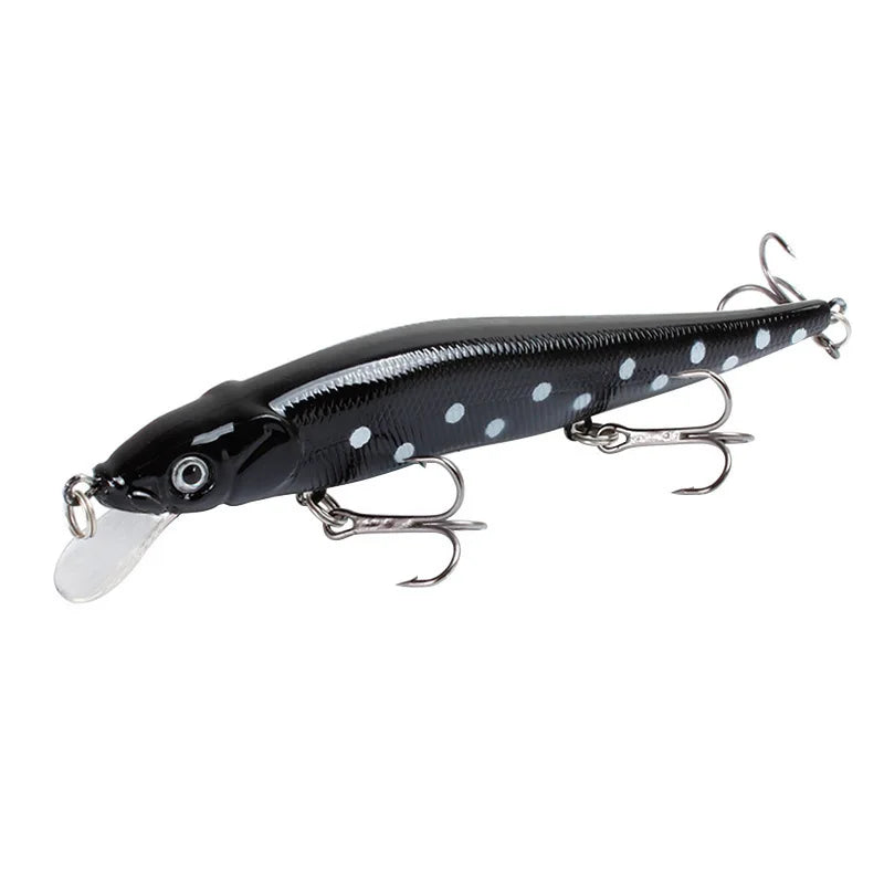 4.5in Sinking Minnow Crankbait Hard Bait – Pike & Carp Lure Black Nova Fishing & Outdoors