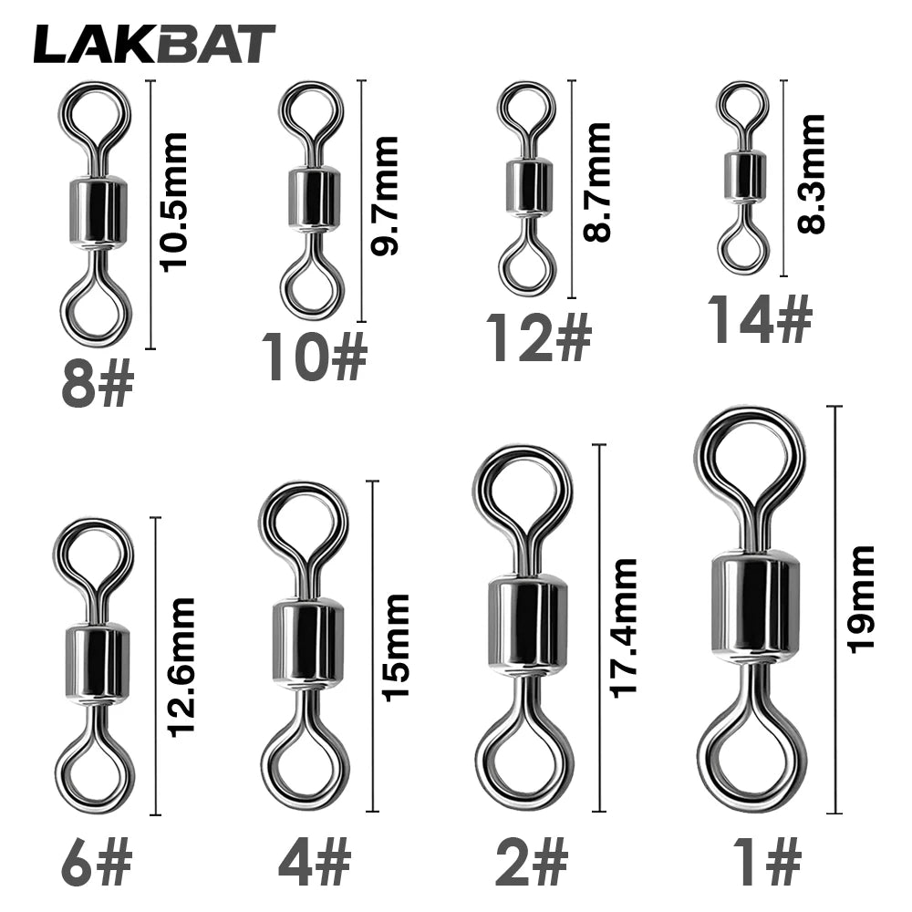 Nova Bearing Swivels – Bulk Stainless Steel Rolling Connectors, Saltwater (100pc)