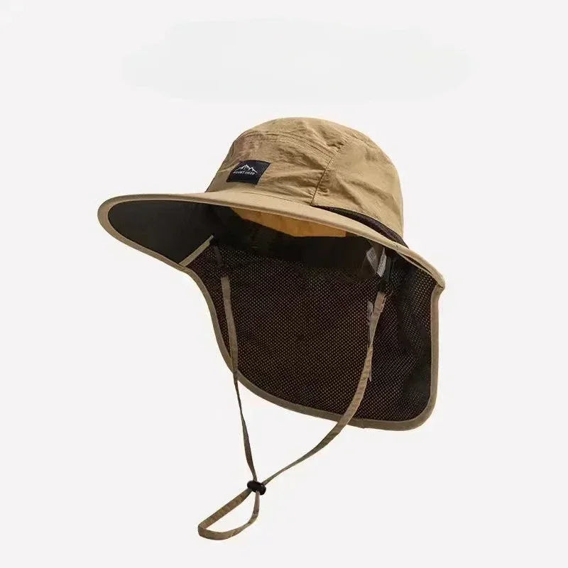 Wide Brim Fishing Hat with Neck Flap – Quick-Dry Bucket Hat Khaki Nova Fishing & Outdoors