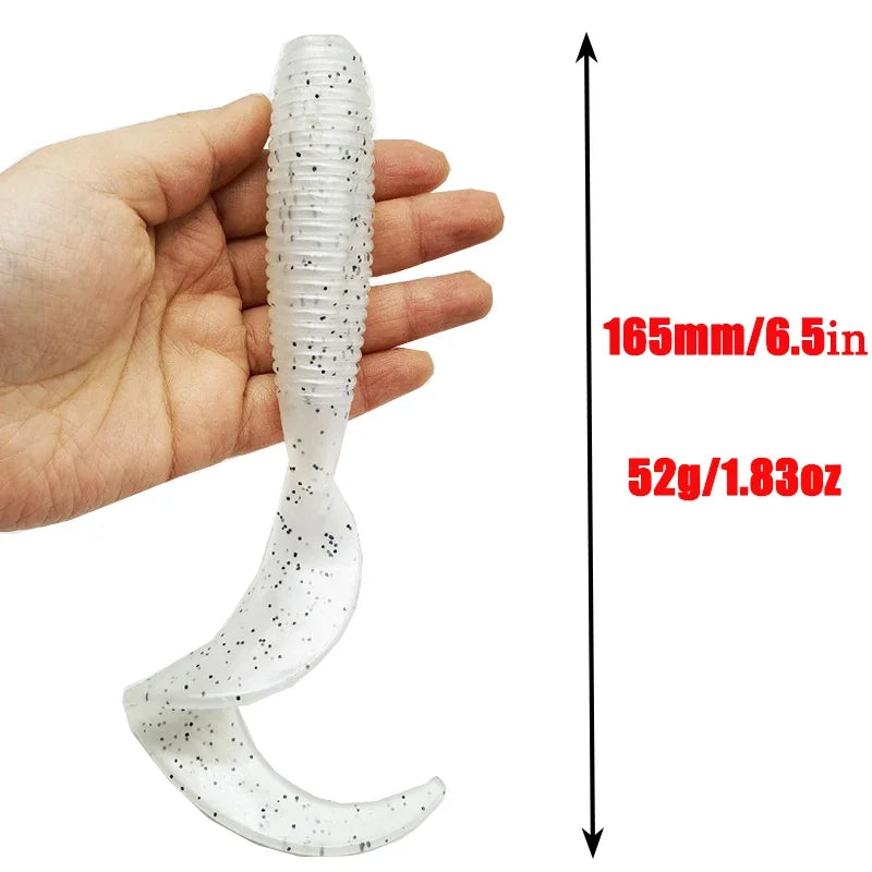 Fishing Lures 165mm/6.5in/52g Soft Artificial Bait Lures Bass Tail Fishing Gear Color C Nova Fishing & Outdoors