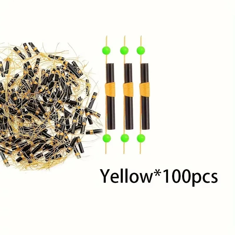 Nova Bobber Stops & Beads Kit – Slip Knot Stoppers for Float Fishing (50/100pc) yellow 100pcs Nova Fishing & Outdoors
