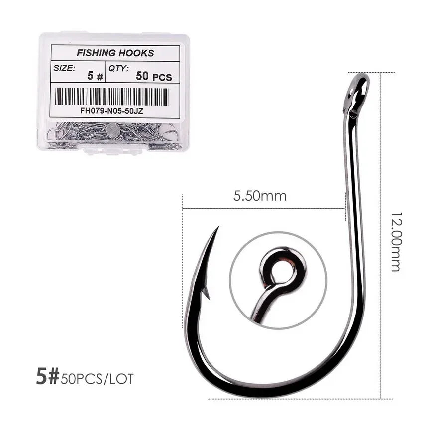Nova Offset Circle Hooks – Sizes #1 to 5/0, Live Bait Fishing Hooks (20/50 Pack) Size 5 - 50pc Nova Fishing & Outdoors