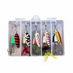 5-Piece All-Species Spinner Bait Kit with Compact Tackle Box | Bass, Trout & Salmon 5pcs mixed colors Nova Fishing & Outdoors