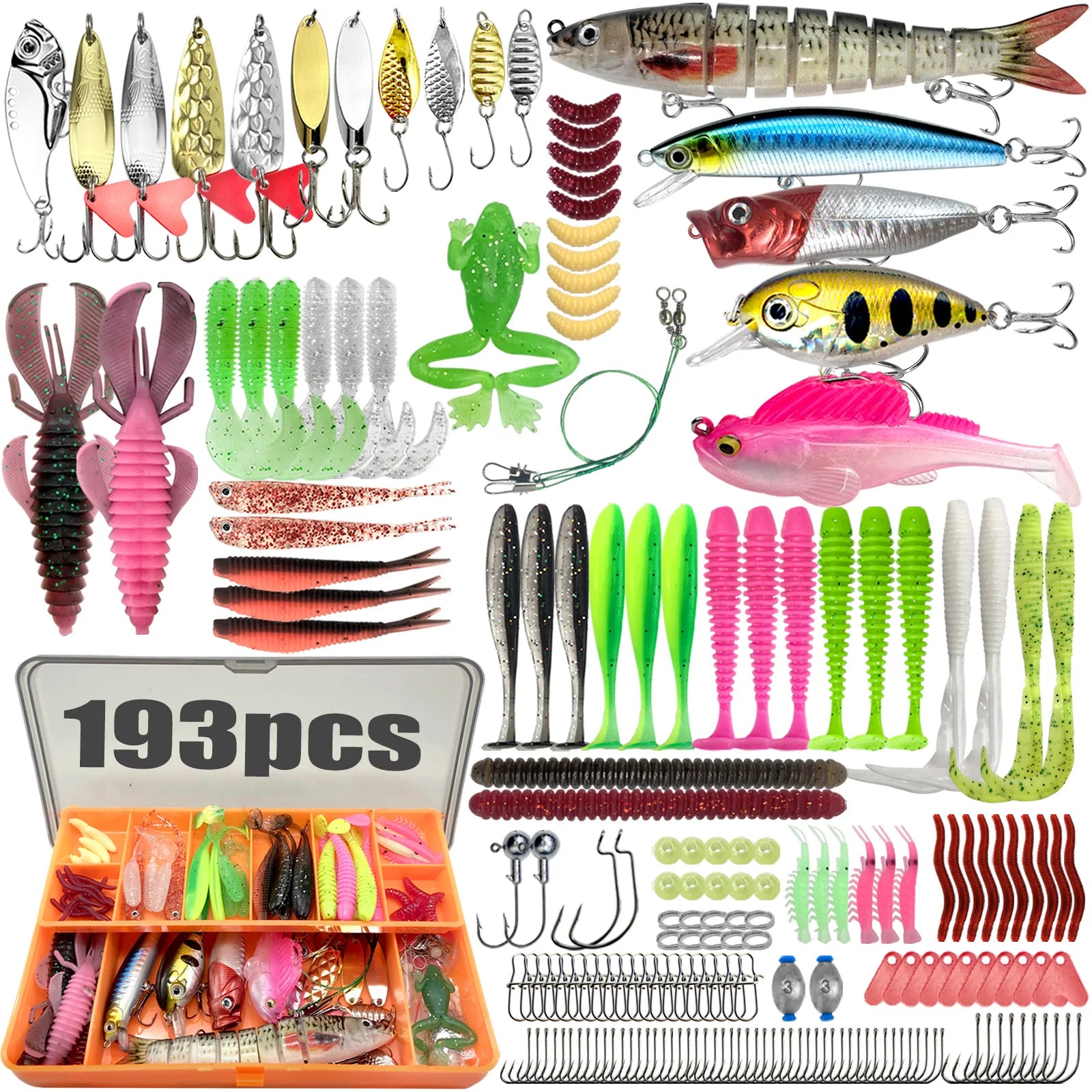 Multi-Piece Professional Fishing Lure Kit and Layered Tackle Box SMT-193B Nova Fishing & Outdoors