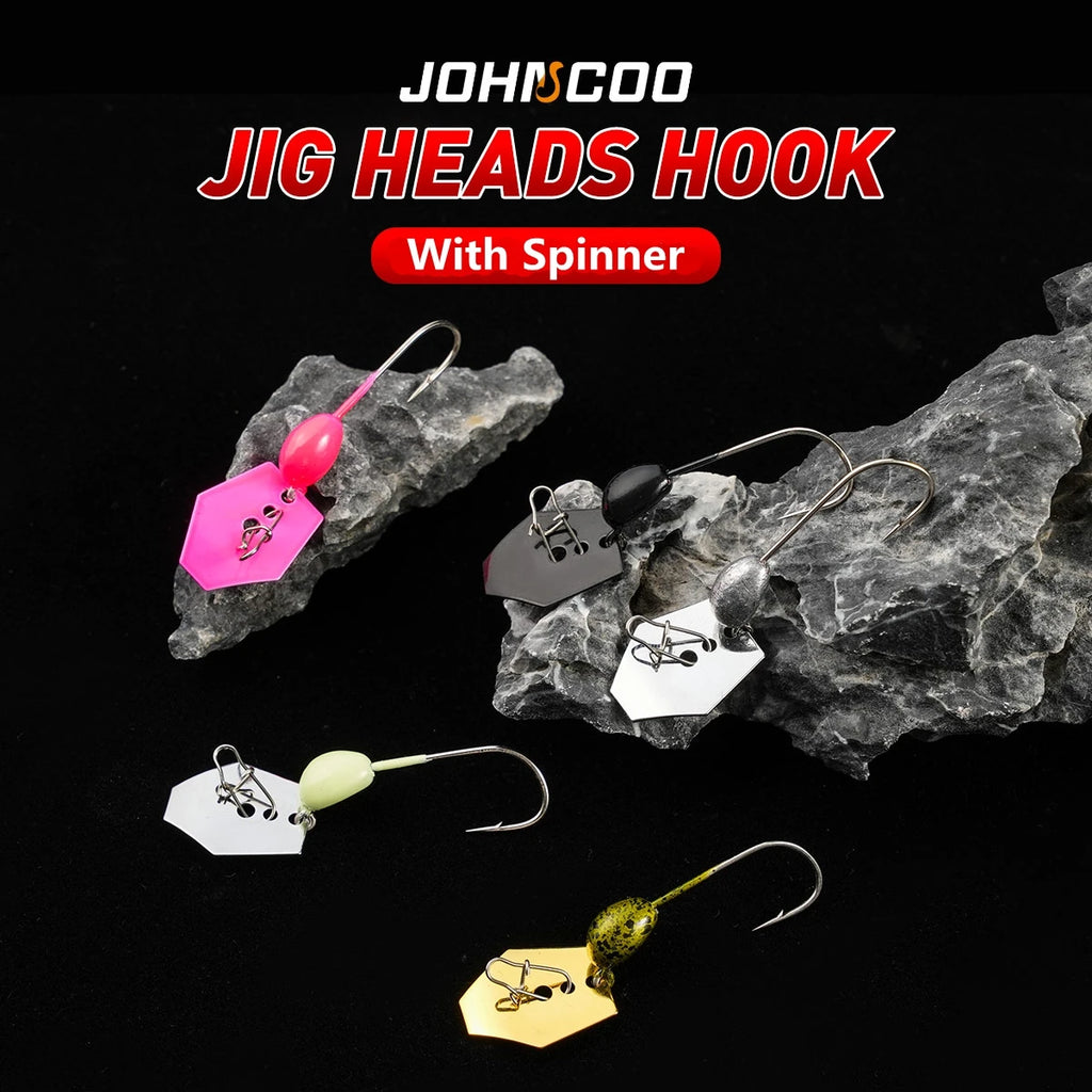 Nova 5pcs Jig Head Hook with Spinner 4.5g Lure Hook DIY Soft Worm Wobbler Fishing Tackle