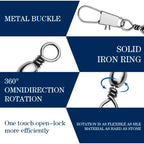 Nova Heavy-Duty Snap Swivels – Rolling Bearing Connectors for Big Lures (50/100pc)