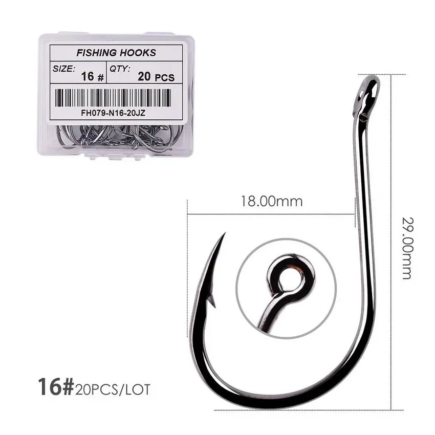 Nova Offset Circle Hooks – Sizes #1 to 5/0, Live Bait Fishing Hooks (20/50 Pack) Size 16 - 20pc Nova Fishing & Outdoors