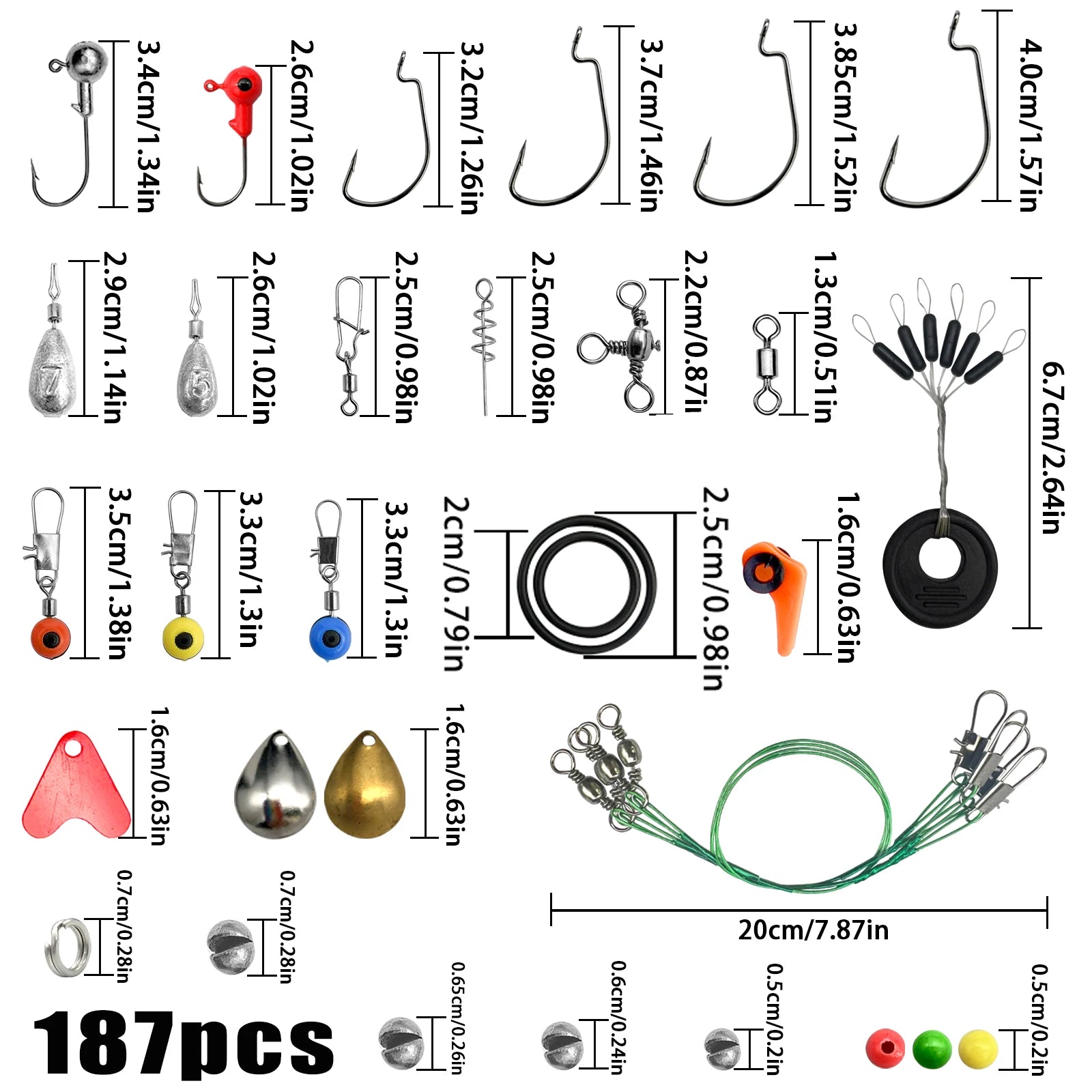 Nova 187/269Pcs Fishing Accessories Kit Set with Tackle Box Hooks Sinkers Swivels Gear Tackle Organizer