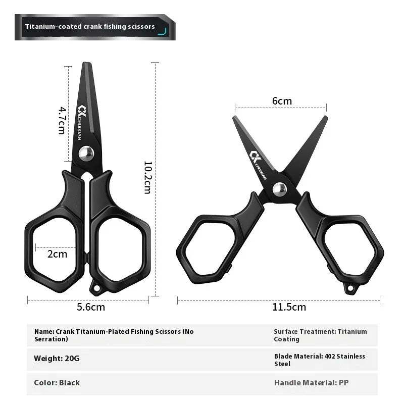 Titanium Plated Fishing Scissors – PE Braid Line Cutter - Titanium Coated Long mouth one Nova Fishing & Outdoors